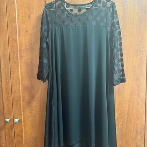 Nina Leonard Black Long Sleeve Dress